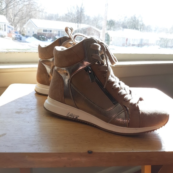 Aldo Tan Silver High Tops US Size 6 - Picture 5 of 6